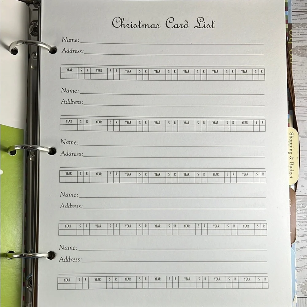 Holiday Organizer Journal with Brown and Blue Cover
